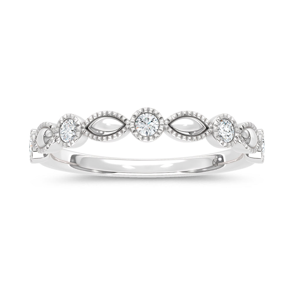 14K White Gold 1/5 Ct.Tw. Labgrown Diamond Stackable Band
