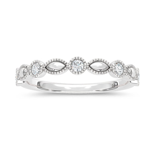 14K White Gold 1/5 Ct.Tw. Labgrown Diamond Stackable Band