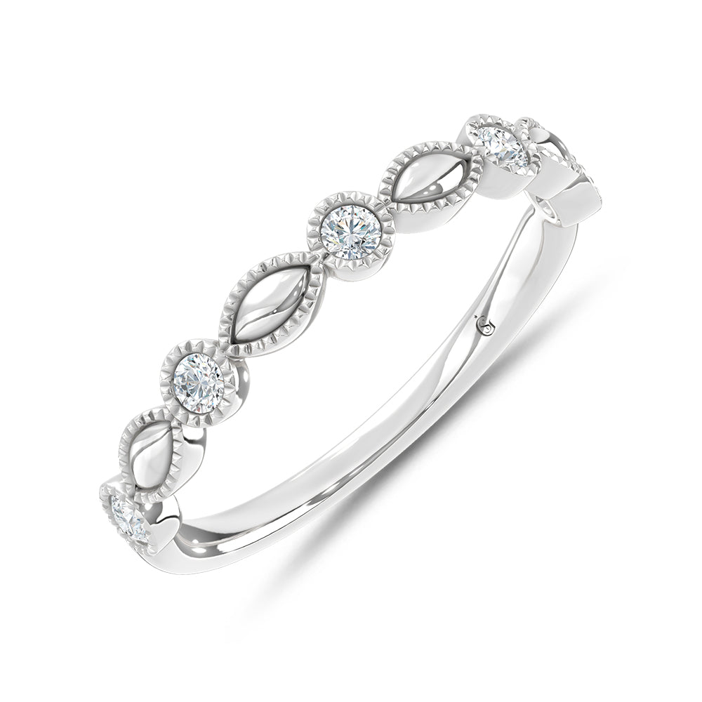 14K White Gold 1/5 Ct.Tw. Labgrown Diamond Stackable Band