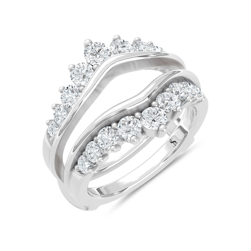 14K White Gold Lab Grown Diamond 1 1/2 Ct.Tw. Guard Ring