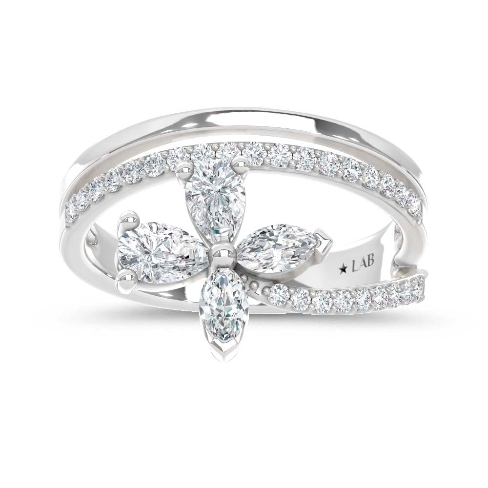 14K White Gold Lab Grown Diamond 3/4 Ct.Tw. Fashion Ring