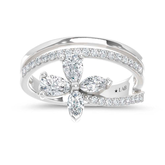 14K White Gold Lab Grown Diamond 3/4 Ct.Tw. Fashion Ring