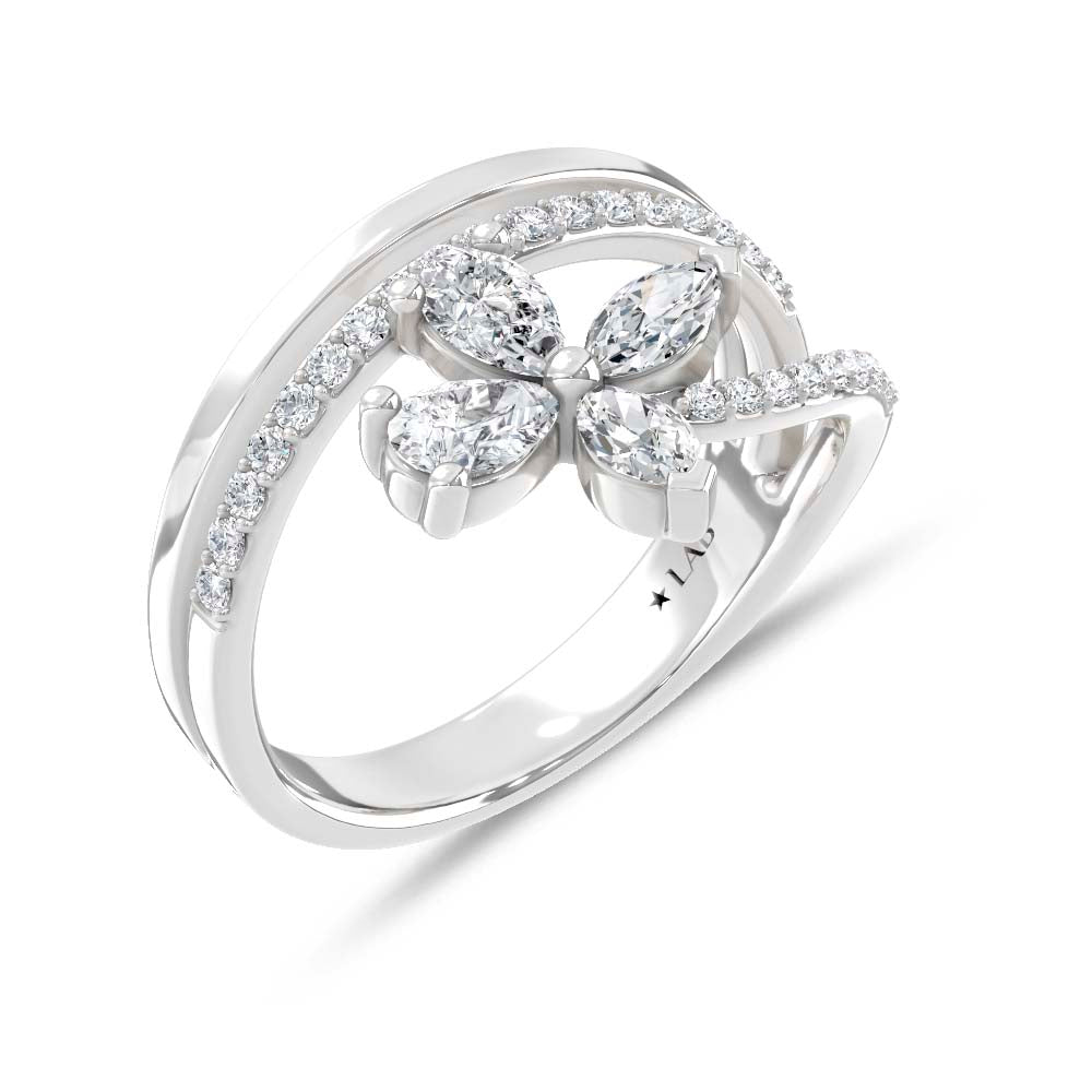 14K White Gold Lab Grown Diamond 3/4 Ct.Tw. Fashion Ring