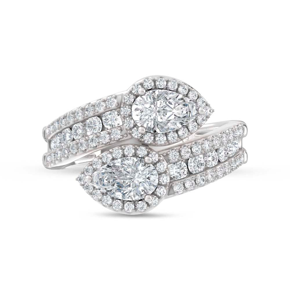 14K White Gold Lab Grown Diamond 2 1/3 Ct.Tw. Fashion Ring