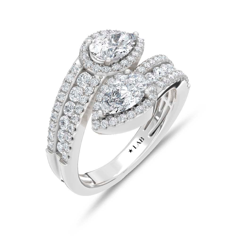 14K White Gold Lab Grown Diamond 2 1/3 Ct.Tw. Fashion Ring