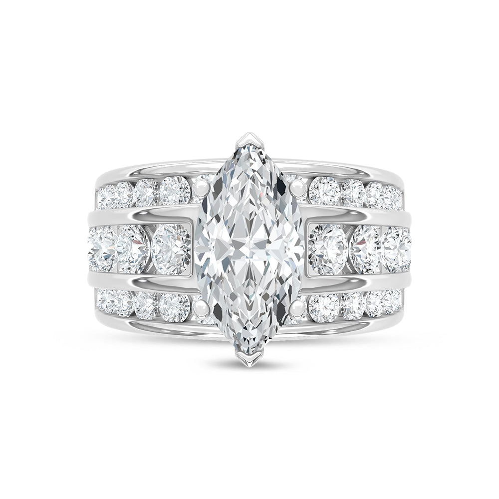 14K White Gold Lab Grown Diamond 5 1/2 Ct.Tw. Engagement Ring (Marquise Canter)