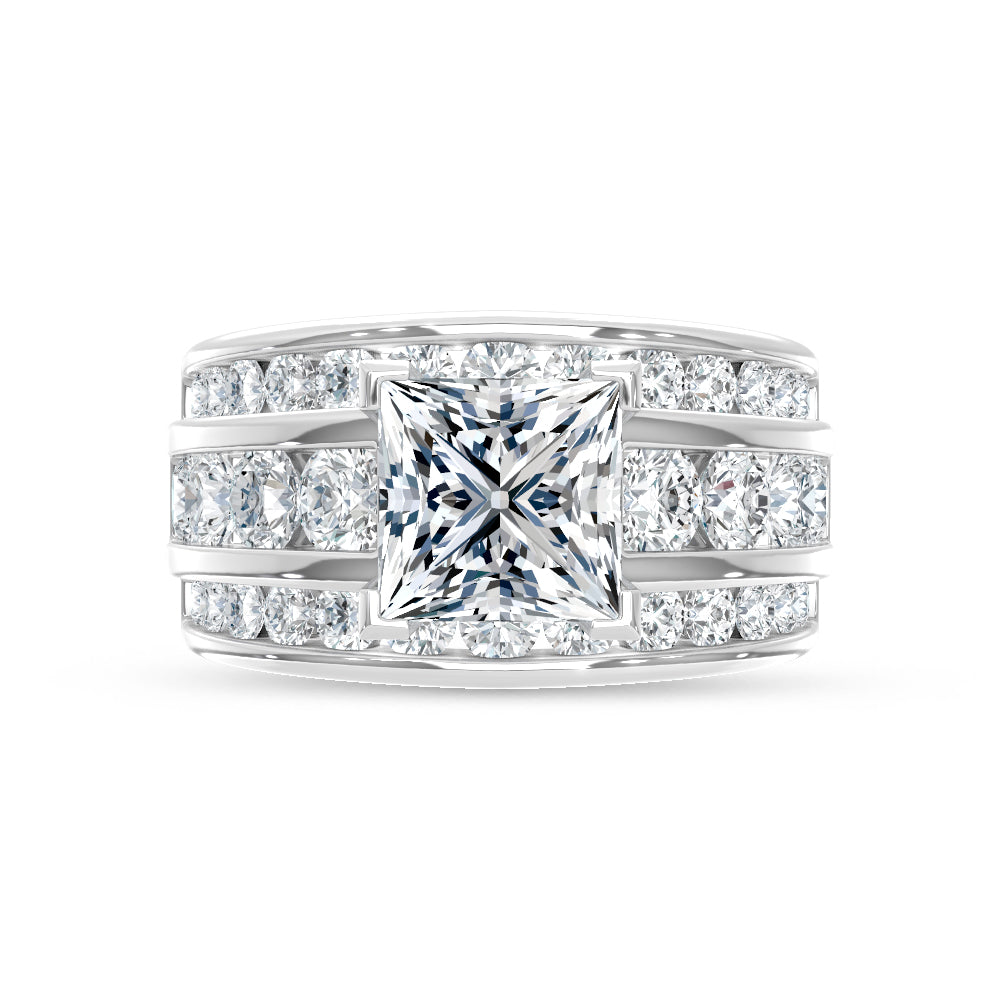 14K White Gold Lab Grown Diamond 5 1/2 Ct.Tw. Engagement Ring (Princess Canter)