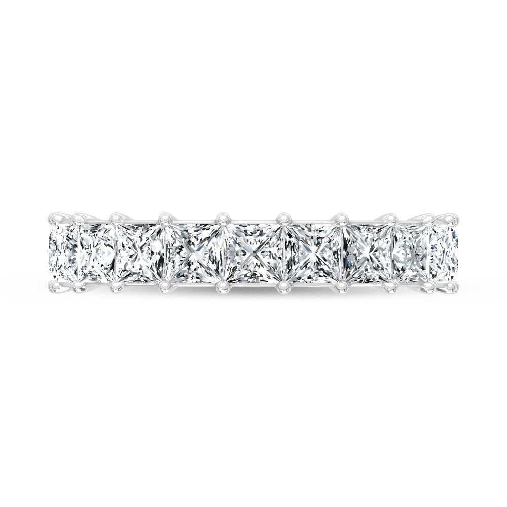 14K White Gold Lab Grown Diamond  4 Ct.Tw. Princess Band