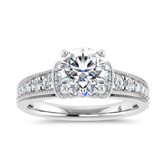 14K White Gold 2 1/2 Ct.Tw. Labgrown Diamond Engagement Ring