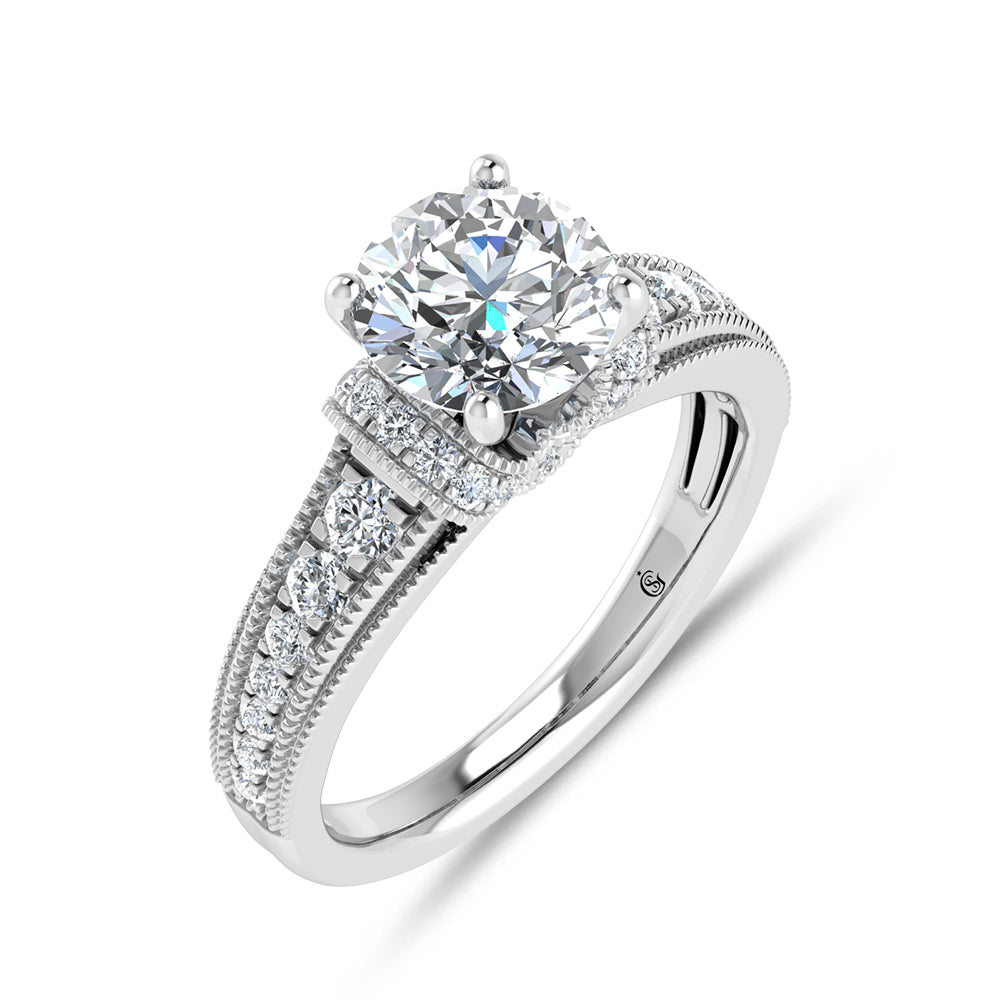14K White Gold 2 1/2 Ct.Tw. Labgrown Diamond Engagement Ring