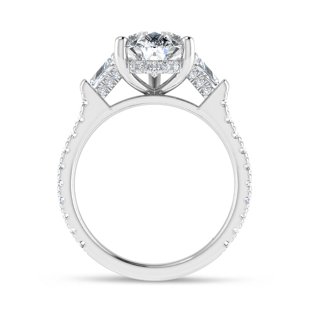 14K White Gold 3 5/8 Ct.Tw. Labgrown Diamond Pear Shape Engagement Ring