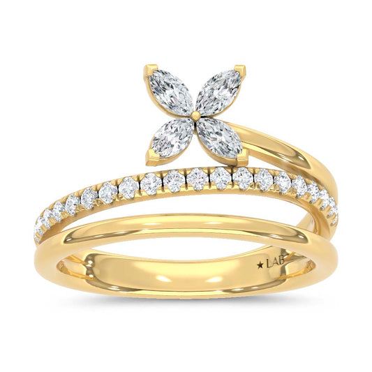 14K Yellow Gold Lab Grown Diamond  1/2 Ct.Tw. Fashion Ring