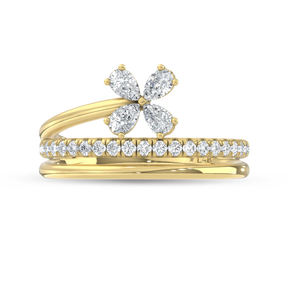 14K Yellow Gold Lab Grown Diamond  1/2 Ct.Tw. Fashion Ring