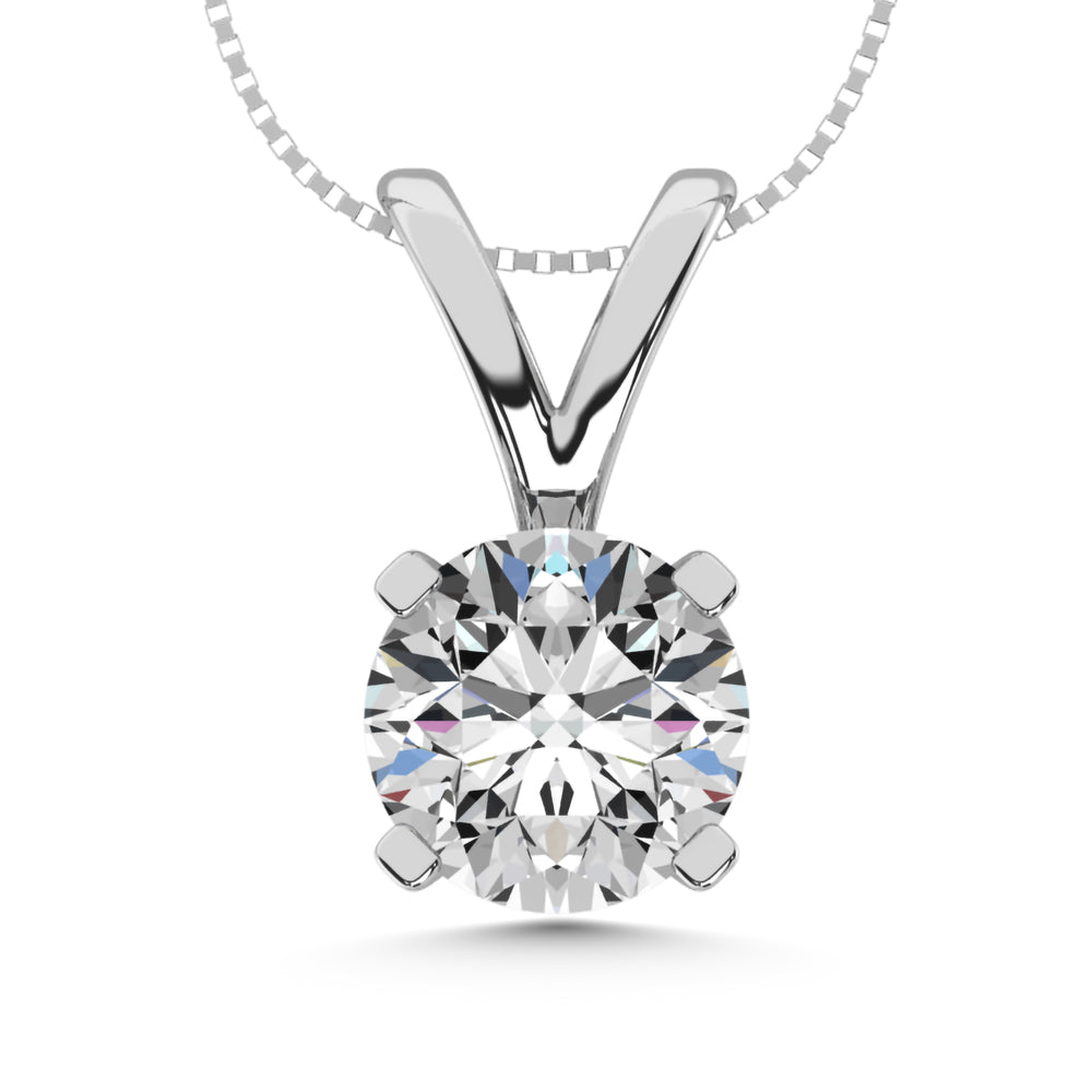 14K White Gold Labgrown Diamond 1 1/2 Ct.Tw. Solitaire Pendant