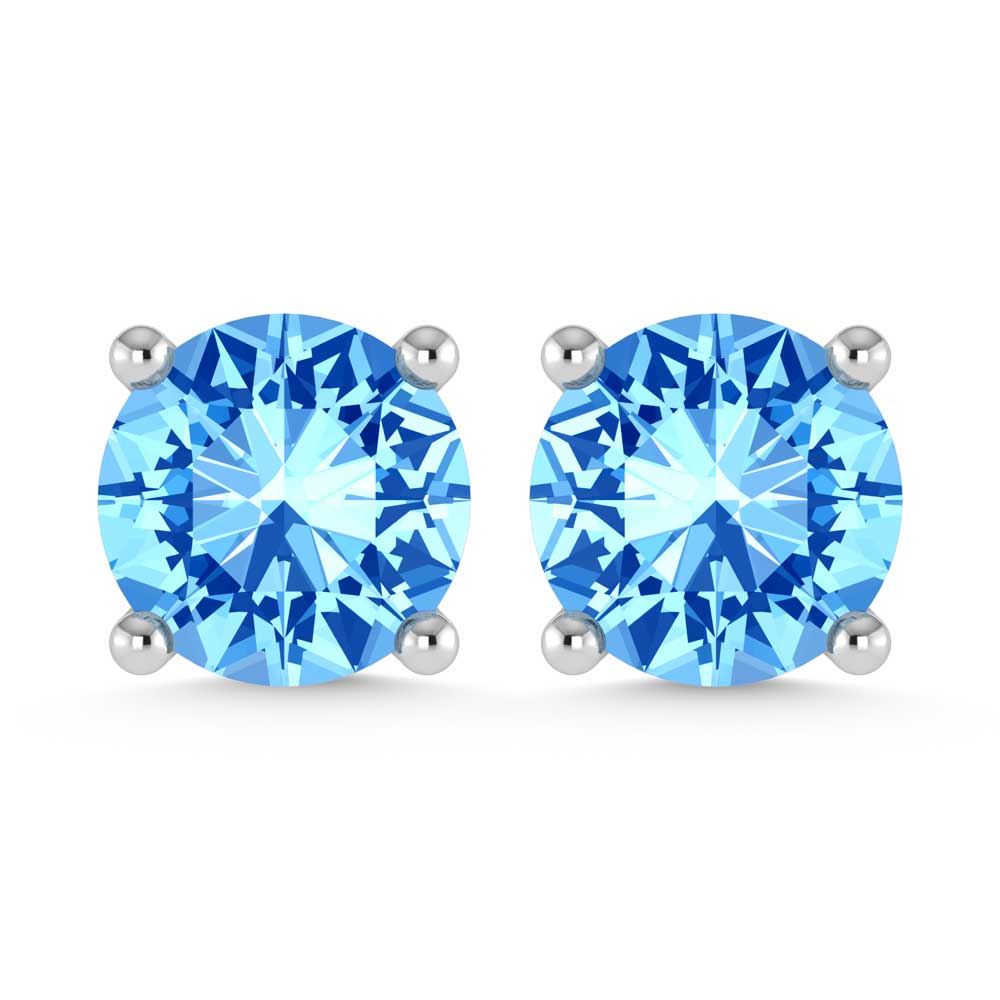 14K White Gold Lab Grown Blue Diamond 1/3 Ct.Tw. Stud Earrings