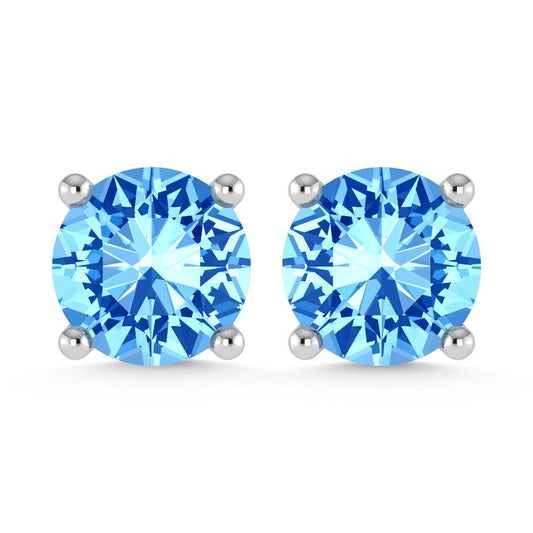 14K White Gold Lab Grown Blue Diamond 1/3 Ct.Tw. Stud Earrings