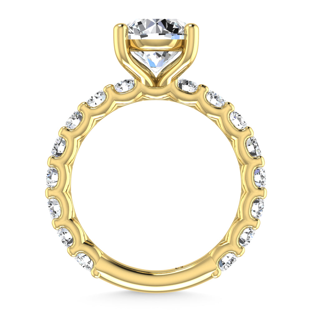 14K Yellow Gold Lab Grown Diamond 2 3/4 Ct.Tw. Round Shape Three Forth Engagement Ring