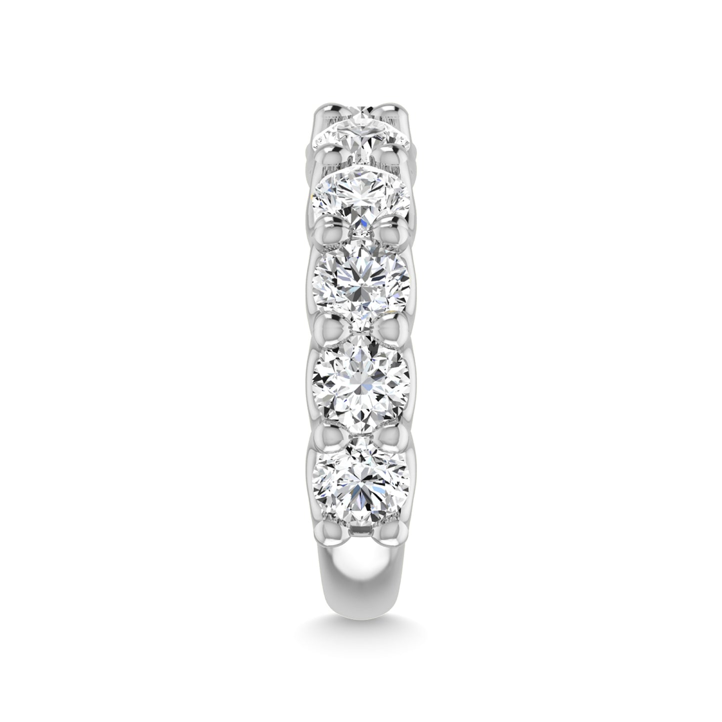 14K White Gold Lab Grown Diamond 5 7/8 Ct.Tw. Round Shape Three Forth Way wedding Band (size 6.5)