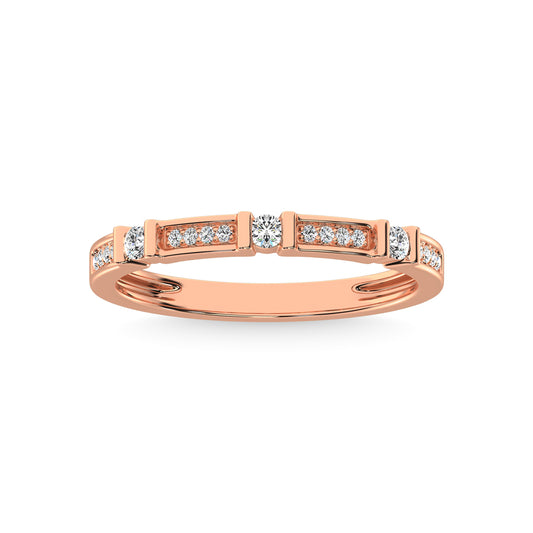 14K Rose Gold 1/6 Ct.Tw. Diamond Stackable Band