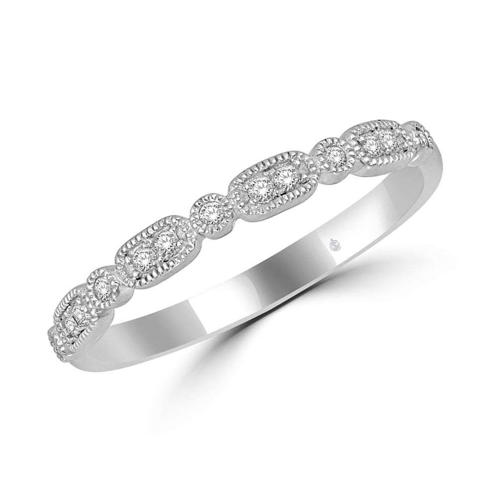 14K White Gold 1/10 Ct.Tw. Diamond Stackable Band